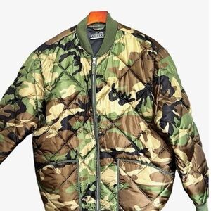 FOX OUTDOOR COAT GREEN CAMO QUILTED PUFFER JACKET URBAN UTILTY LARGE L